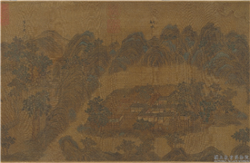 宋人临辋川图　卷,绘画,山水,建筑,船,人物,树木,花草,走兽,翎毛,器用