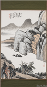 民国马寿华买舟归隐　轴,绘画,山水,树木,船