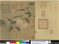 宋钱选桃枝松鼠　卷,绘画,树木,果蔬,走兽