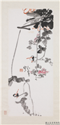民国丁衍庸花鸟　轴,绘画,花草,翎毛
