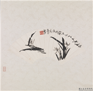 民国齐白石墨兰　轴,绘画,花草