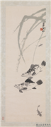 民国齐白石鳜鱼　轴,绘画,水中动植物,花草