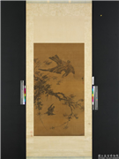 明林良秋鹰　轴,绘画,翎毛,花草,树木