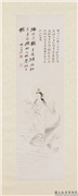民国张大千观音像　轴,绘画,佛道人物,水中动植物,山水