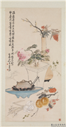 民国王震花卉　轴,绘画,节令与二十四节气,花草,果蔬,器用