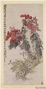 民国倪田王震水仙碧玉　轴,绘画,花草,山水