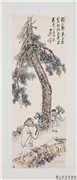 民国王震陶令归来　轴,绘画,经史-故事,人物,树木,花草,山水,器用