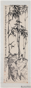 民国王震墨竹群鸟　轴,绘画,树木,翎毛,山水