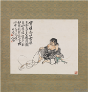 民国王震刘海蟾　轴,绘画,经史-故事,人物,水中动植物