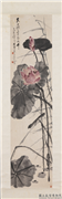 民国王震荷花　轴,绘画,花草