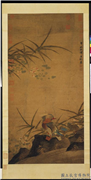 明吕纪画鸳鸯　轴,绘画,翎毛,花草,水中动植物,山水