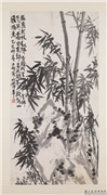 清蒲华墨竹　轴,绘画,树木,山水