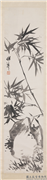 清蒲华墨竹　轴,绘画,树木,山水,花草