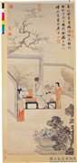 明唐寅仿唐人仕女　轴,绘画,经史-故事,人物,器用,山水,树木,花草