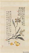 民国曾熙王震枇杷　轴,绘画,果蔬