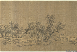 明关九思万山积雪　卷,绘画,山水,树木,建筑
