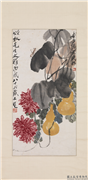 民国齐白石葫芦草虫　轴,绘画,果蔬,花草,草虫