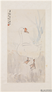 民国徐悲鸿鹅　轴,绘画,翎毛,花草