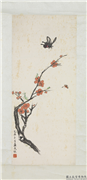 清陆恢草虫花卉　轴,绘画,花草,草虫