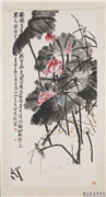 民国王震花卉中堂　轴,绘画,花草