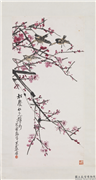 民国王震梅雀　轴,绘画,花草,翎毛