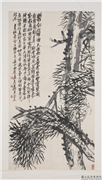 民国吴昌硕苍松　轴,绘画,树木