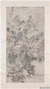 明卞文瑜设色山水　轴,绘画,山水,树木,建筑