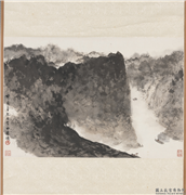 民国傅抱石西陵峡图　轴,绘画,山水,船,建筑