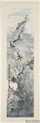 民国汪亚尘池鱼　镜片,绘画,水中动植物