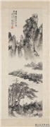 民国胡佩衡松风高士　轴,绘画,山水,树木,人物