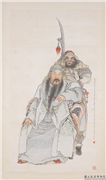 清钱慧安关周图　轴,绘画,人物,器用