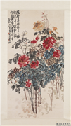 民国王震牡丹　轴,绘画,花草