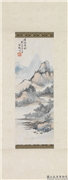 民国胡佩衡山水四屏　轴　潇湘清韵,绘画,山水,树木,建筑,船