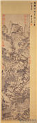 明文徵明仿王蒙山水　轴,绘画,山水,建筑,花草,树木,器用,人物