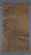 清袁江山水大中堂　轴,绘画,山水,树木,建筑,人物,器用