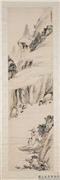 清高其佩鱼乐图　轴,绘画,山水,人物,树木,花草