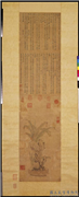 明文徵明古洗蕉石图　轴,绘画,山水,树木