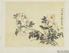 清张熊花鸟　册页,绘画,花草,翎毛