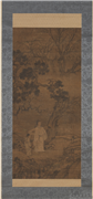 元赵仲穆人物　轴,绘画,树木,人物,山水,建筑,花草,器用