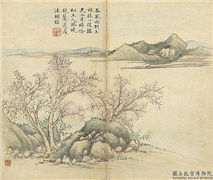 清俞榕山水　册　山水三,绘画,山水,树木,花草