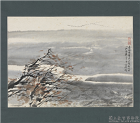 民国何怀硕秋雁　轴,绘画,山水,树木,翎毛