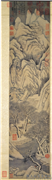 明钱谷画南城看雪　轴,绘画,山水,走兽,树木,器用,建筑,人物