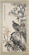 民国王云山鸡茶花　轴,绘画,翎毛,花草,树木