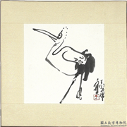 民国丁衍庸立鹤　单片,绘画,翎毛