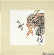 民国丁衍庸海棠蜻蜓　单片,绘画,花草,草虫