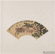 民国齐白石蜂藤扇面　轴,绘画,花草,草虫