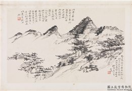 清曾熙山水　册页,绘画,山水,树木,建筑