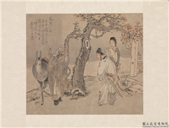 清钱慧安风尘三侠　镜片,绘画,经史-故事,走兽,树木,建筑