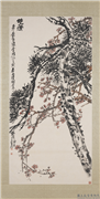 民国吴昌硕松梅　轴,绘画,树木,花草
