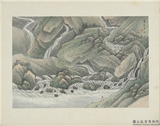 清吴谷祥临耕烟山水　册　万壑争流,绘画,山水,人物